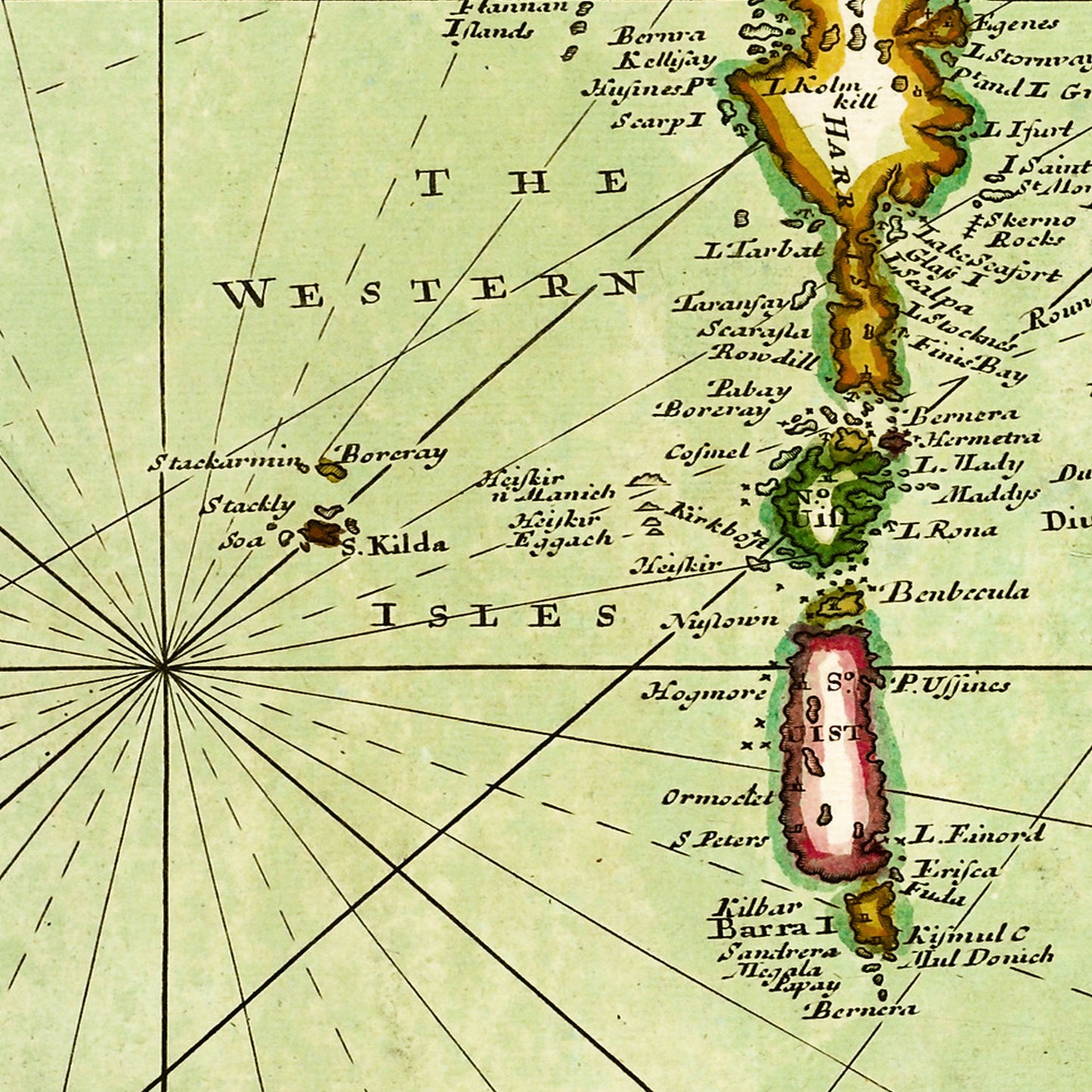 Scotland North Sea 1702 – Sea Marine - Old Antique Map - Art Print