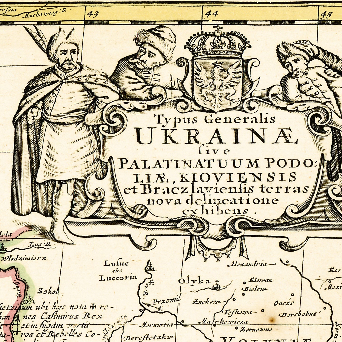 Ukraine 1705 - Old Antique Map - Art Print