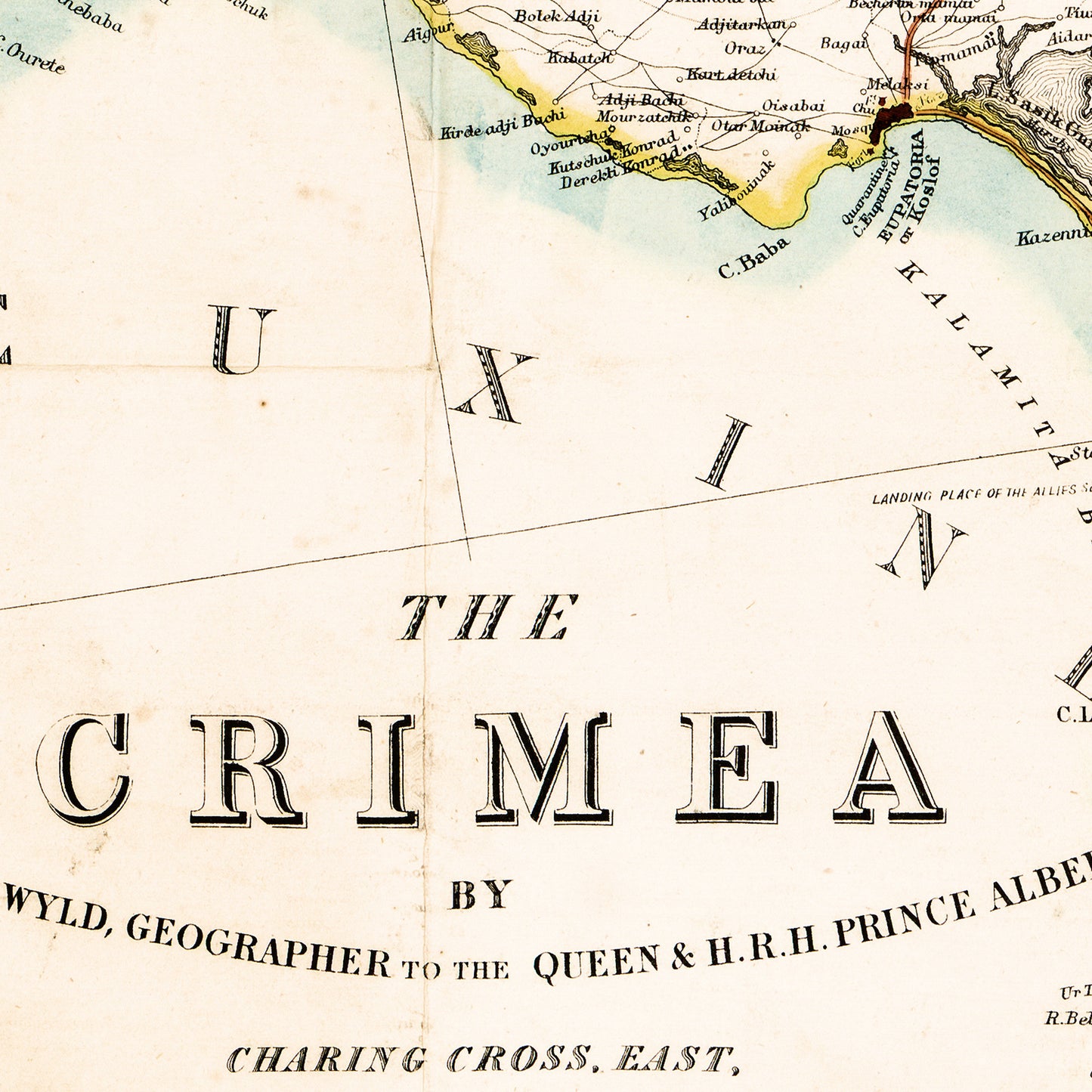 Crimea Ukraine 1855 - Old Antique Map - Art Print