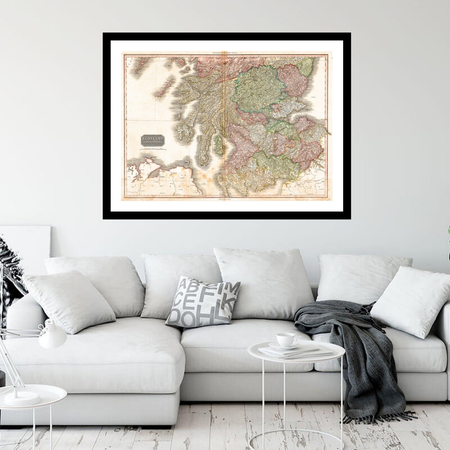 Antique map of Scotland from 1818 - art print. Vintage poster from the old maps of United Kingdom collection