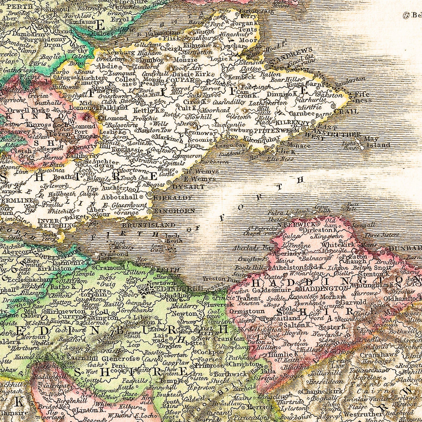 Scotland UK 1818 - Old Antique Map - Art Print