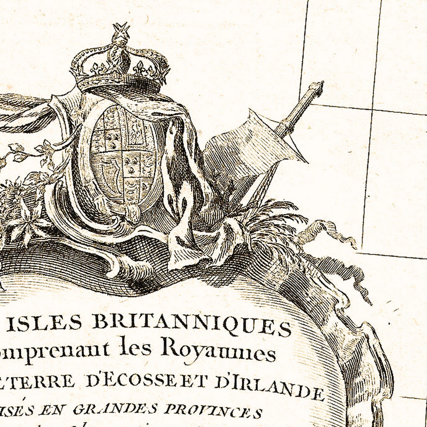 British Isles UK 1771 - Old Antique Map - Art Print