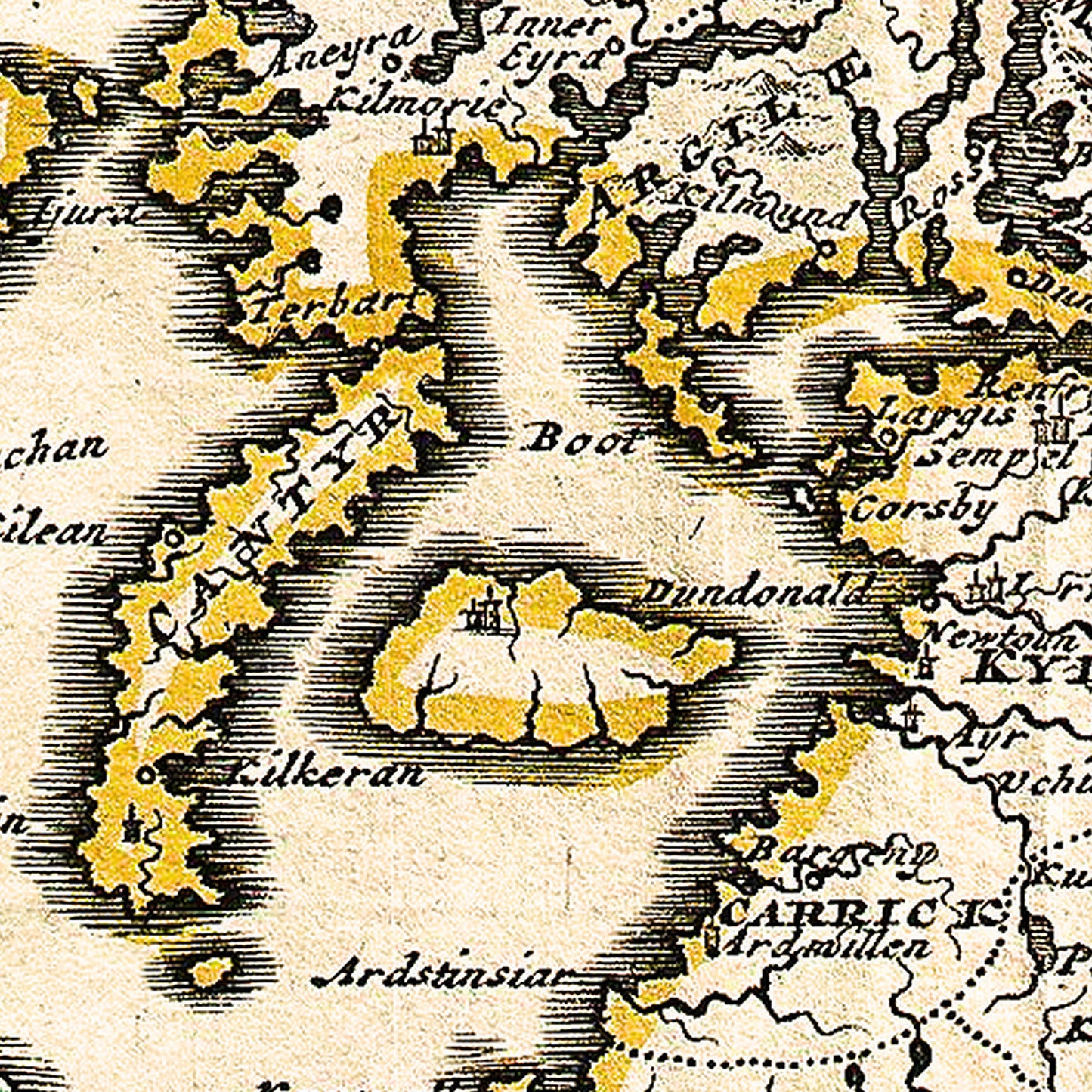 Scotland UK 1747 - Old Antique Map - Art Print