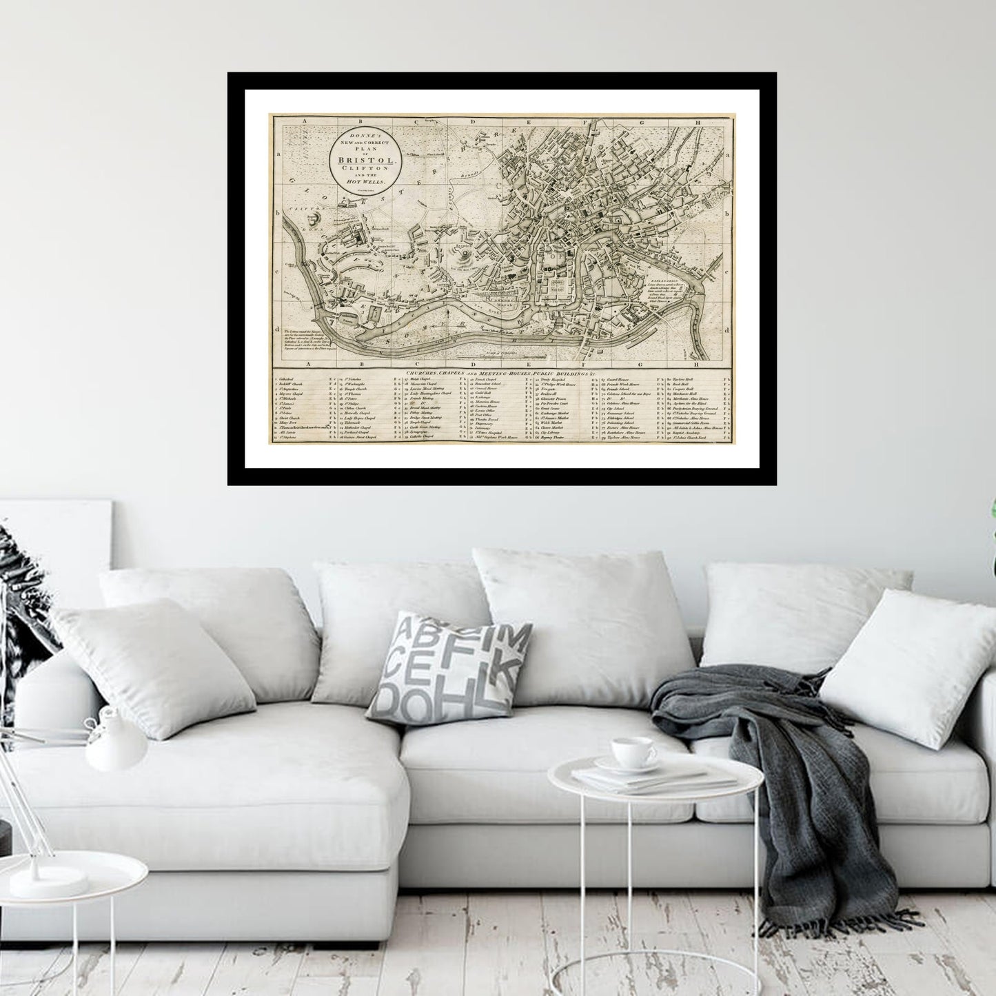 Antique map of Bristol from 1815 - art print. Vintage poster from the old maps of United Kingdom collection.