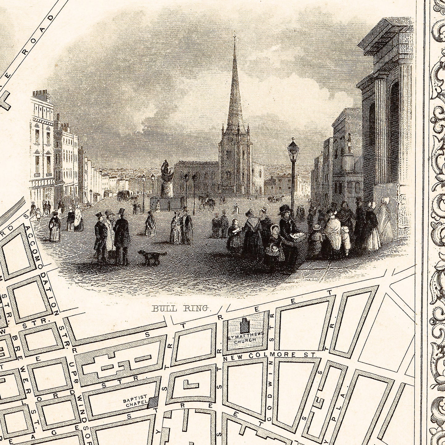 Birmingham England UK 1815 - Old Antique Map - Art Print