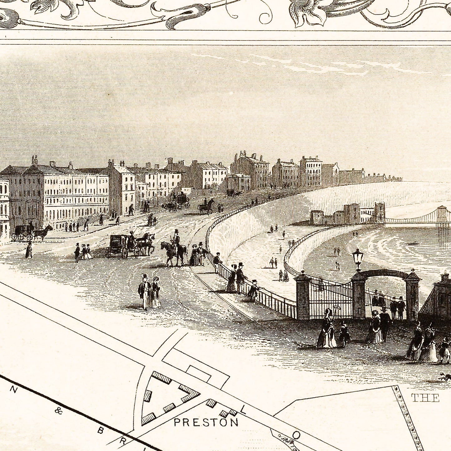 Brighton England UK 1815 - Old Antique Map - Art Print