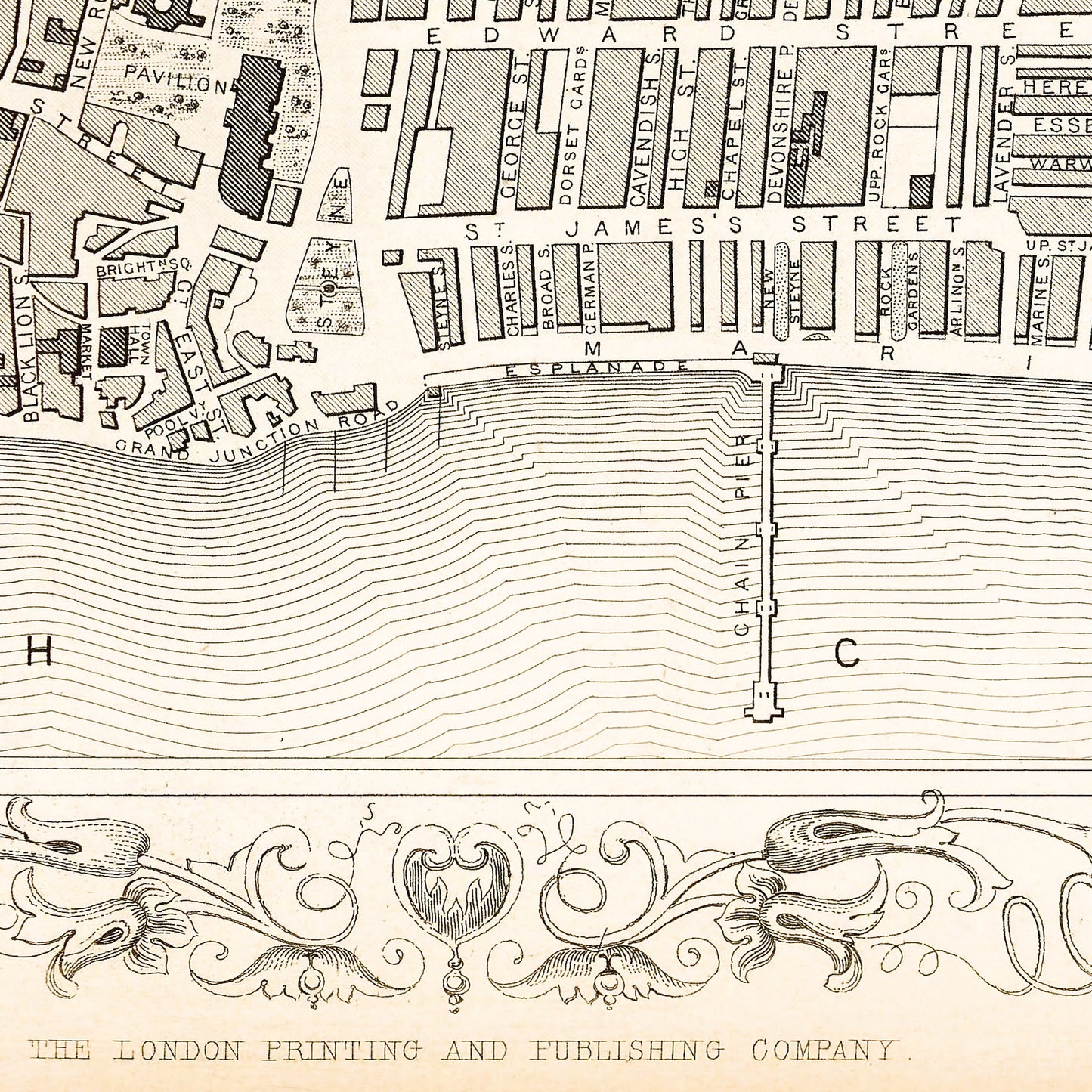 Brighton England UK 1815 - Old Antique Map - Art Print