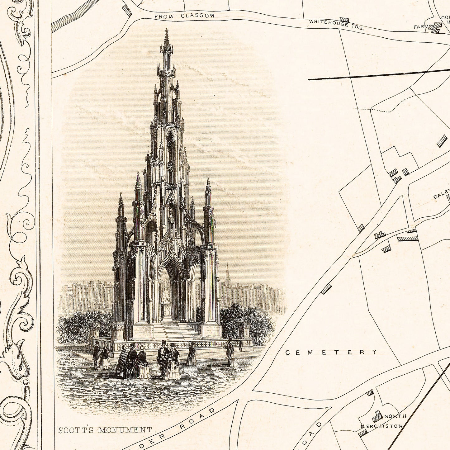 Edinburgh Scotland UK 1815 - Old Antique Map - Art Print