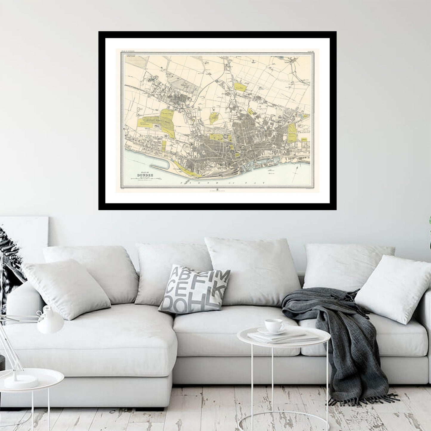 Antique map of Dundee from 1912 - art print. Vintage poster from the old maps of United Kingdom collection