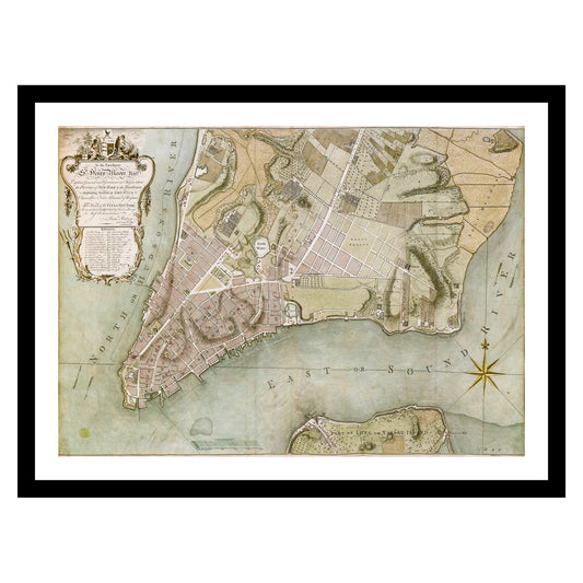 Antique map of New York from 1769 - art print. Vintage poster from the old maps of United States collection